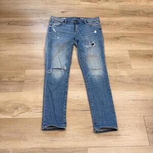 Gap Girlfriend‎ Jeans Distressed Washed Blue Tall Women's 29T Straight